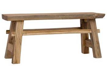 awka, drewno z odzysku i lite drewno tekowe, 100x28x43 cm（244497）