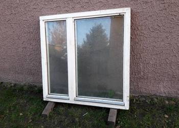Okno drewniane dwuskrzydłowe białe Włoszczowa nowe nr 3.