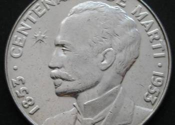 KUBA 1 PESO 1953 - JOSE MARTI - SREBRO
