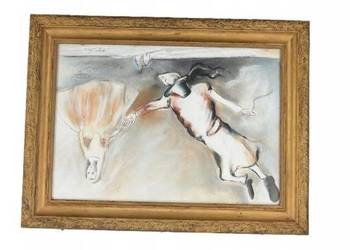 Tadeusz Kantor - Abstrakcja Zakochani - Pożegnanie Obraz Pastel na Płótnie