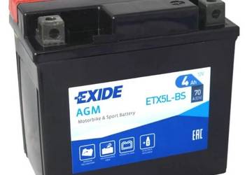 Akumulator motocyklowy 4Ah 70A EXIDE ETX5L-BS YTX5L-BS 12V  E