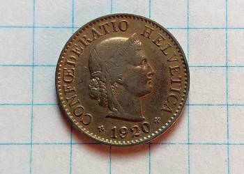 5 RAPPÓW ( 5 CENTYMÓW ) 1920 ROK - SZWAJCARIA