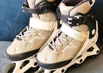 Dziecięce rolki regulowane OXELO rozmiar 32 - 35 Komplet ochraniaczy.