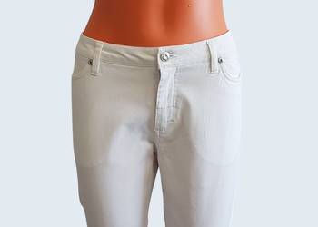 Damskie eleganckie białe bawełniane spodnie rurki Bonprix 38/M