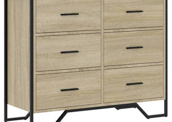 Komoda dąb sonoma 91x355x745 cm materiał drewnopochodny WM-3295303