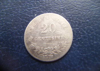 Stare monety 20 centesimi 1863 Włochy srebro