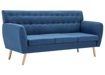 3-osobowa sofa tapicerowana tkaniną 172x70x82 cm niebieska WM-247130