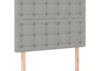Zagłówek do łóżka z LED jasnoszary 80x5x118/128 cm tkanina WM-3122832