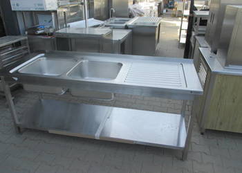 Stół Zlew Gastronomiczny 2 Komorowy Z Blatem 200/70/85 NOWY