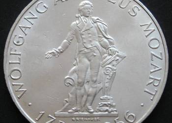 AUSTRIA 25 SCHILLING 1956 - MOZART - SREBRO