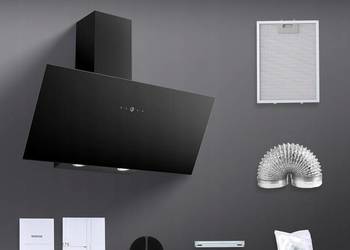 Okap Kuchenny SNDOAS 90 cm Przyścienny 700 m³/h LED Cichy czarny