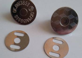 Zapięcie magnetyczne do portmonetek i torebek srebrne cienkie 18 mm 2 sztuk