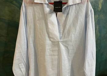 Bluzka damska XS błękitna Massimo Dutti bawełna 100%z kołnierzykiem