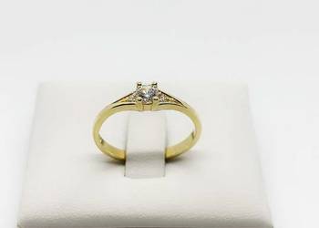 Nowy złoty pierścionek pr 585 2,34g (Rozmiar 16) Ocechowany, Cyrkonia