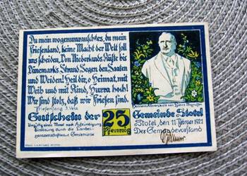 Banknot Zastępczy 25 Pfennig 1921r - Ładny