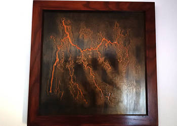 Obraz Lichtenberg – Złota Żywica, Rama Dębowa 50x50cm