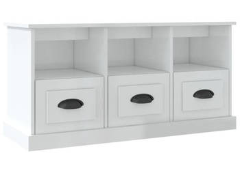 Szafka pod TV wysoki połysk biała 100x35x50 cm WM-816290