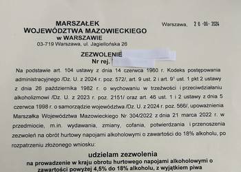 Sprzedam spółkę z oo import handel hurtowy wina z koncesją