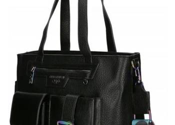 Torebka damska od Ego, duża czarna  z  kieszeniami PRISMA