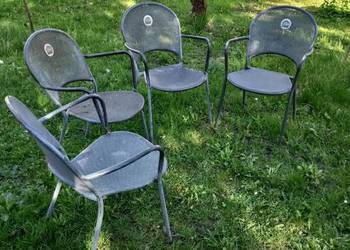 Krzesła tarasowe barowe metalowe ciężkie.