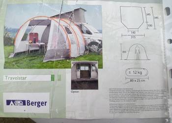 Przedsionek Markiza Travelstar Fritz Berger kamper przyczepa kempingowa