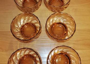 Szkło PRL - komplet 6 pucharków