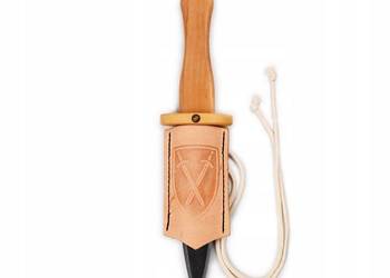 Krótki sztylet i średni Pendant | Drewno Skóra | Średniowieczny Rycerz