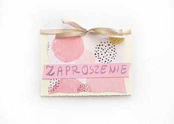 pastelowe zaproszenie, proste zaproszenie, pudrowe zaproszenie ogólne