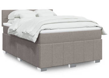 Łóżko kontynentalne z materacem taupe tkanina 160x200 cm WM-3289423