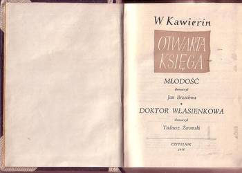 (0260) OTWARTA KSIĘGA  (MŁODOŚĆ * DOKTOR WŁASIENKOWA) – WENI