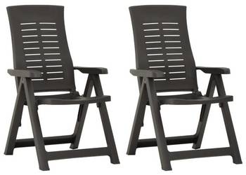 Rozkładane krzesła do ogrodu, 2 szt., plastikowe, antracytowe（315831）