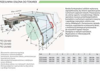 Osłona suportu narzędziowego do tokarki PTO 20/600