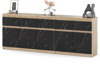 Komoda Szafka 5 Szuflad 200cm Do Salonu Sypialni Duża Sonoma San Sebastian