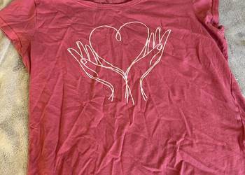 T-shirt / koszulka / bluzka z krótkim rękawem malinowa