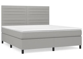 Łóżko kontynentalne z materacem jasnoszare tkanina 180x200cm WM-3141873