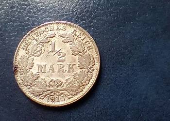 Stare monety 1/2 marki 1915 E Niemcy srebro