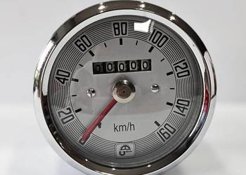 Licznik okrągły, 160 km/h, SHL M17 GAZELA, JUNAK M07 M10, szary, srebrny