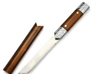 NÓŻ WOJSKOWY MYŚLIWSKI SZTYLET KATANA Tanto 19,5 cm Ostrze stalowe + Kabura