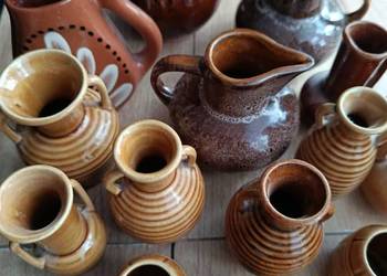 Pijałka dzbanuszki fajans ceramika prl