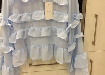 Bluzka Szyfonowa z Falbanami Damska YAS rozm S Błękitna  Nowa