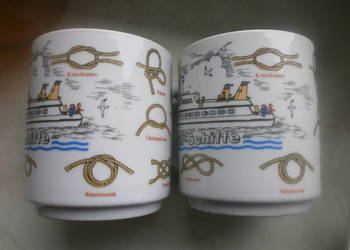 kubek żeglarski z węzłami  porcelana kubek żeglarski z węzłami  porcelana