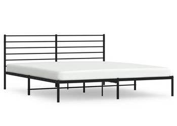 Łóżko Metalowe Czarne Rama Łóżka Ze Stelażem 200x200 cm WM-352326