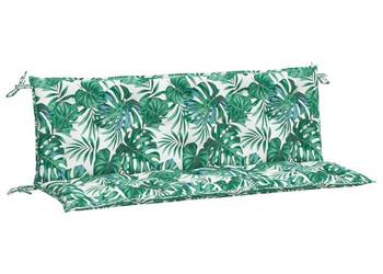 vidaXL Poduszki na ławkę ogrodową, 2 szt., w liście, 150x50x7 cm(SKU:379077