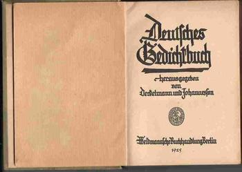 (647) DEUTSCHES BEDICHTBUCH - 1925 ROK - PO NIEMIECKU