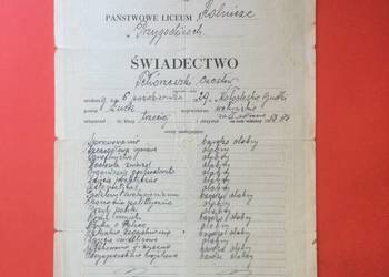 ( 1746 ) Świadectwo Liceum Rolniczego 3, Tchórzewski