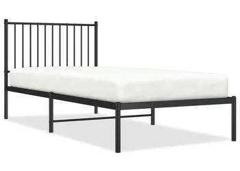 Łóżko Metalowe Czarne Rama Łóżka Ze Stelażem 90x200 cm WM-350857