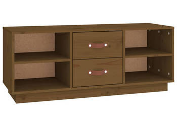 Szafka pod TV miodowy brąz 100x34x40 cm lite drewno sosnowe WM-818228