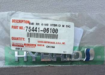 75441-06100 emblemat napis HYBRID klapy Toyota Camry Avalon