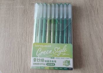 Zestaw 9 długopisów żelowych Languo w odcieniach zielonego