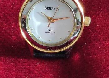 zegarek Britania kwarcowy wodoszczelny 50 m pozłacany vintage unikat retro
